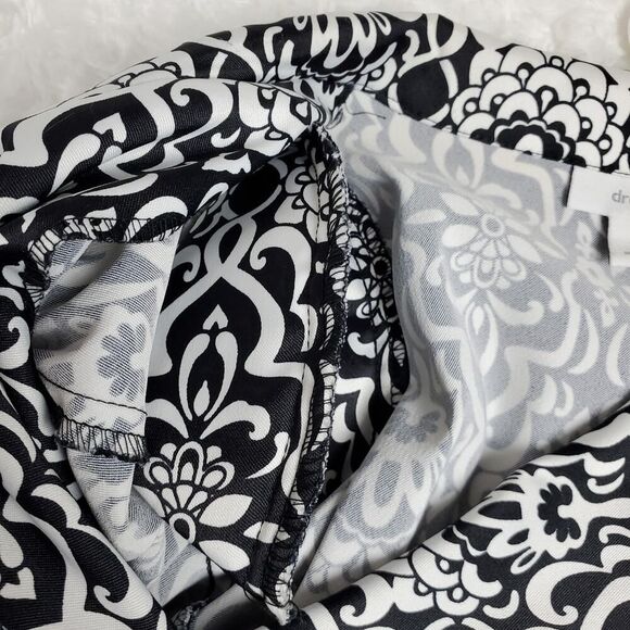 Dressbarn Button Down Blouse Black White Size XL - Picture 7 of 11
